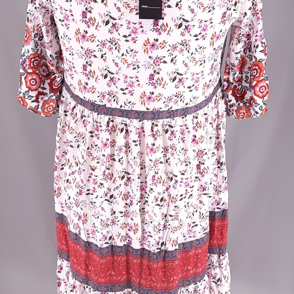 NWT Boho Midi Dress XL 16/18 Drawstring Waist with Tassels R. Yiposha - Picture 7 of 12